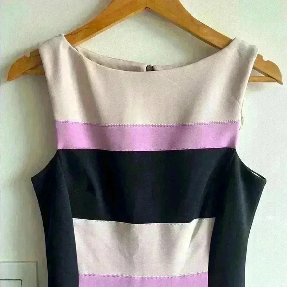 Vintage Maggie London Women’s Bodycon Purple Black Geometric Formal Dress Medium - Picture 3 of 10